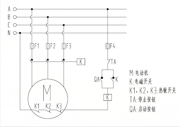 皖南電機:熱敏開關控制保護原理圖 皖南電機:熱敏開關控制保護原理圖